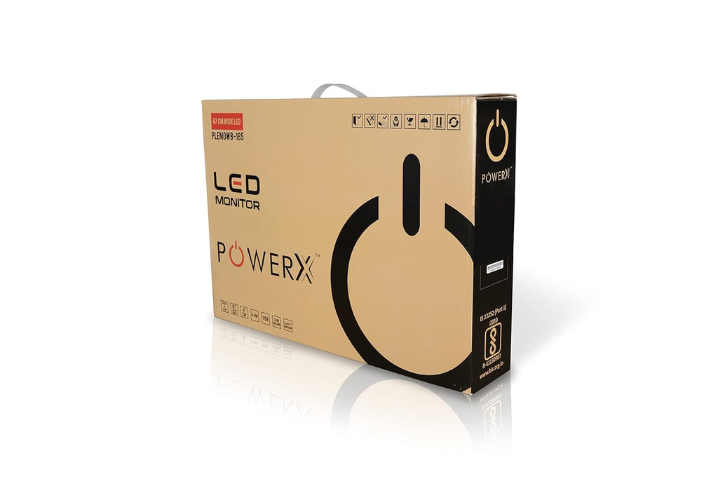 PowerX 18.5 inch Slim HD LED Computer Monitor 720p (VGA+HDMI) - (Black)