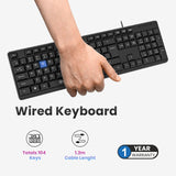 EVM WDK-216 Wired USB Standard Multi-device Keyboard Compatible with Desktop, Laptop, Mac  (Black)