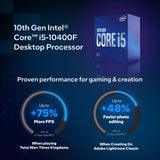 Intel Core i5-10400F 10th Generation Processor with 12MB Cache Memory 6 Cores 12 Threads and 3 Years Warranty (Comes with Fan Inside The Box)