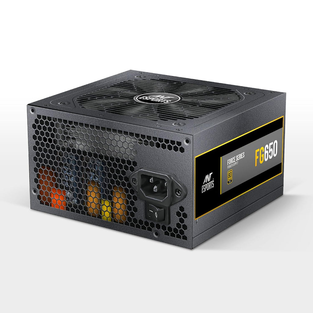 Ant Esports FG650 Gaming Power Supply I Force Series 80 Plus Gold Certified PSU I 120mm Silent Fan I 8 Pin (4+4) CPU Connector I 3 Years Warranty