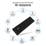 EVM WDK-216 Wired USB Standard Multi-device Keyboard Compatible with Desktop, Laptop, Mac  (Black)