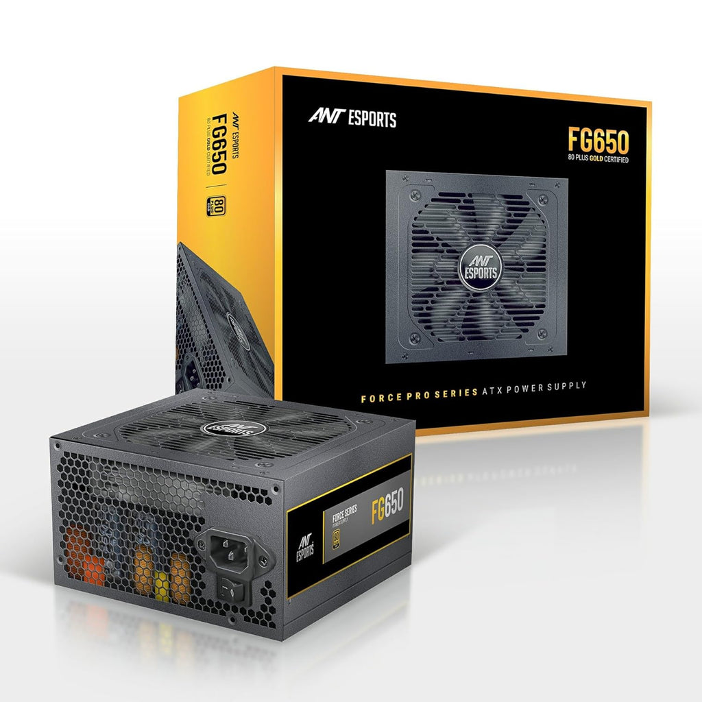 Ant Esports FG650 Gaming Power Supply I Force Series 80 Plus Gold Certified PSU I 120mm Silent Fan I 8 Pin (4+4) CPU Connector I 3 Years Warranty