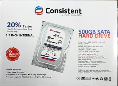 Consistent 500 GB Hard Disk for Desktop